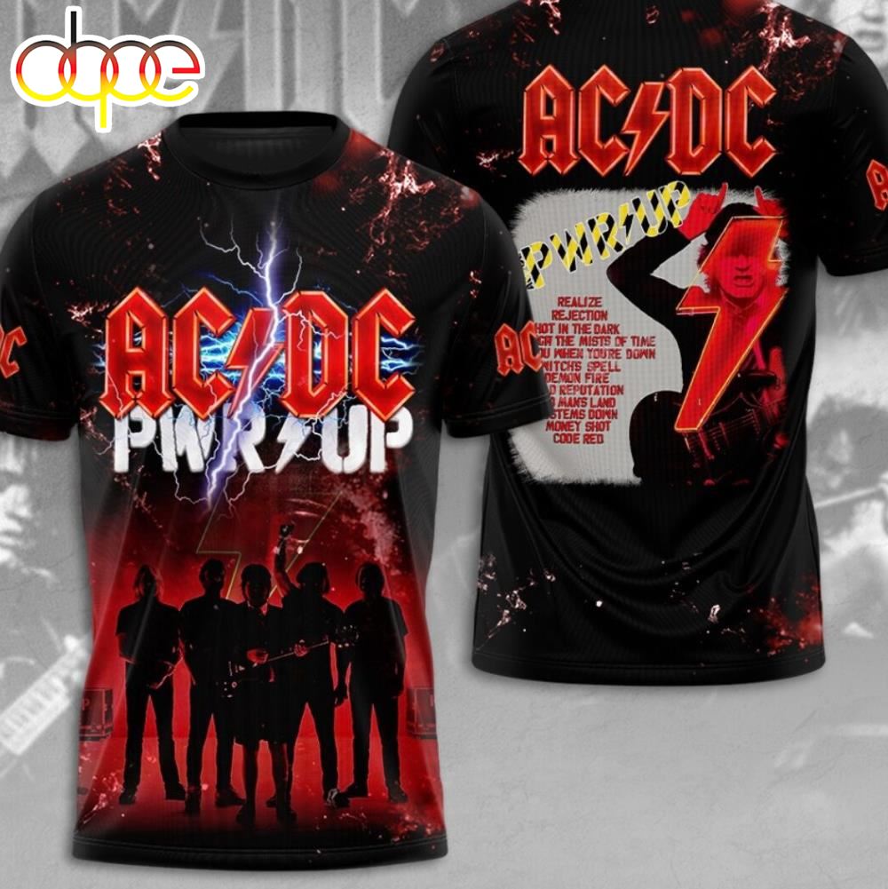 ACDC World Tour Acdc Pwr Up Tour 2024 Shirt Rock Power Up Graphic 3D Shirt