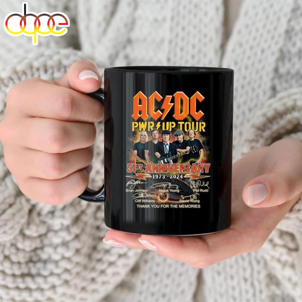 Acdc Pwr Up Tour 51st Anniversary 1973 2024 Thank You For The Memories Signatures Mug