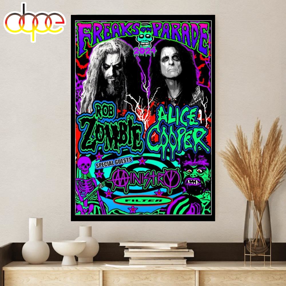 Alice Cooper Adds Dates To Busy 2024 Tour Poster Canvas