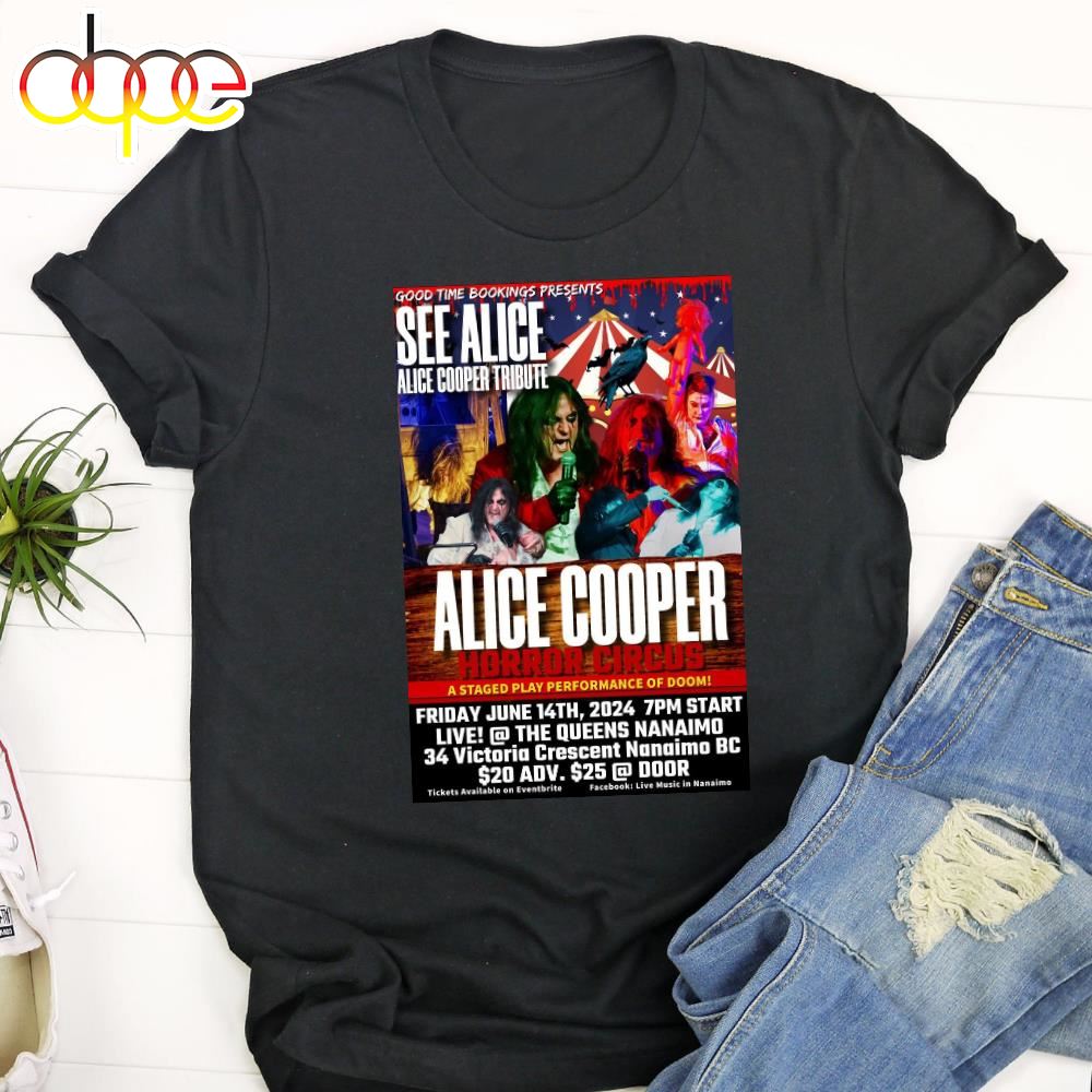 Alice Cooper Too Close For Comfort Tour 2024 T Shirt Black