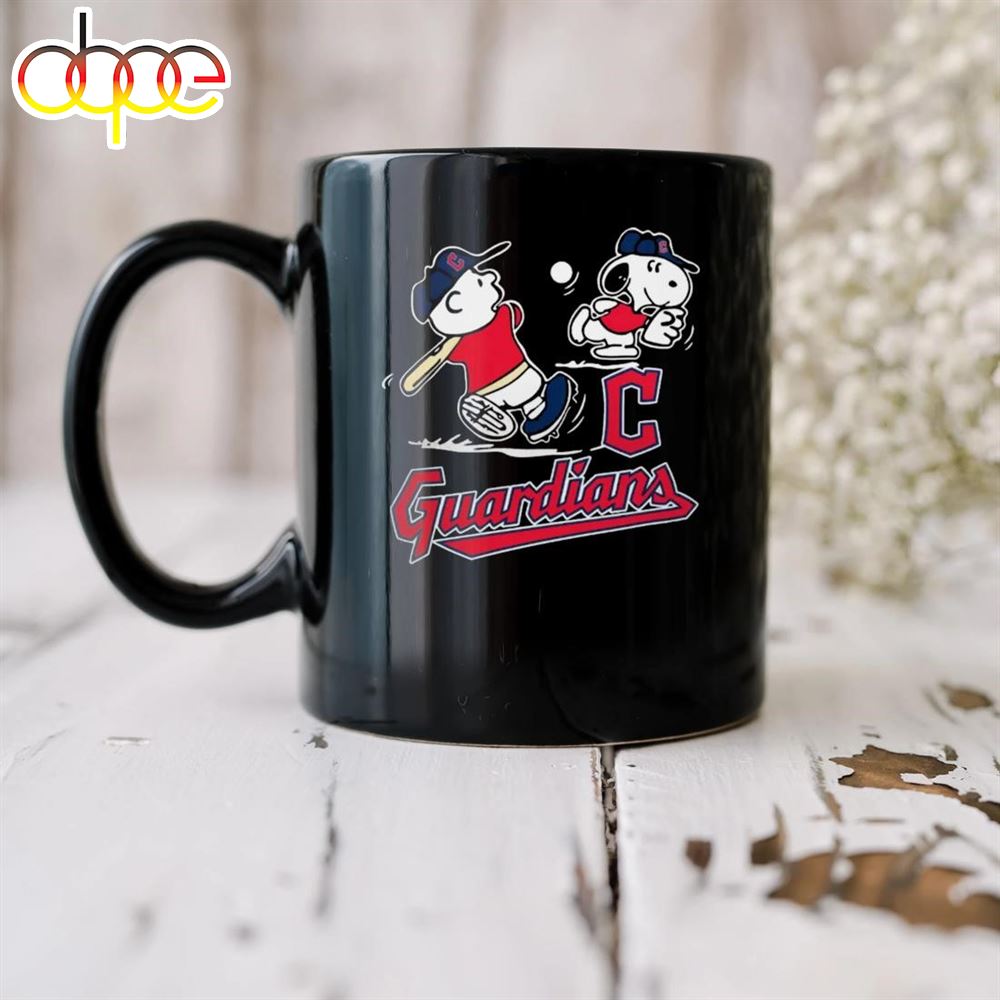 Cleveland Guardians Charlie Brown Snoopy Playing Baseball 2024 Mug