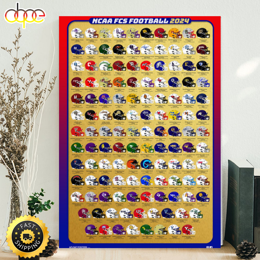 D1 FCS College Football Reference Poster Canvas
