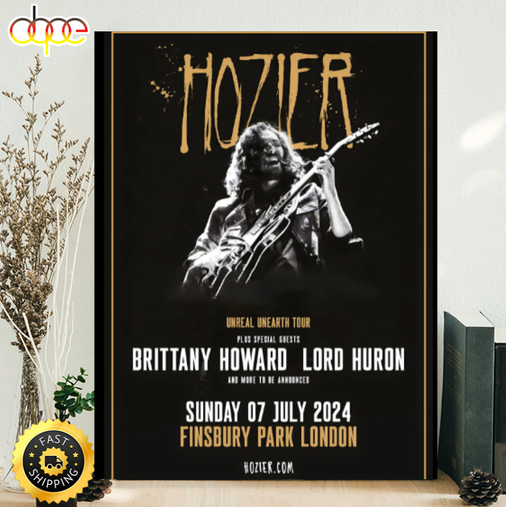 HOZIER Unreal Unearth World Tour LONDON Finsbury Park 7 July 2024 Poster Canvas