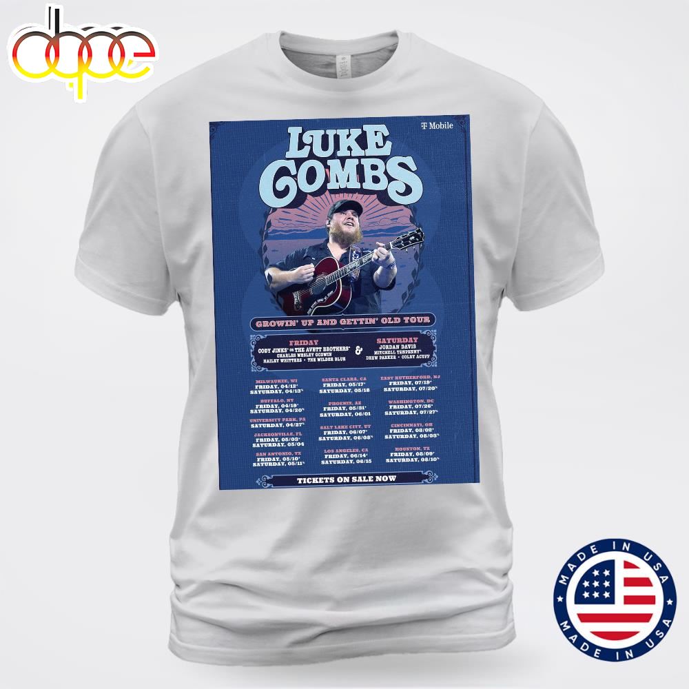 Luke Combs Announces 2024 Growin Up And Gettin Old Tour T Shirt