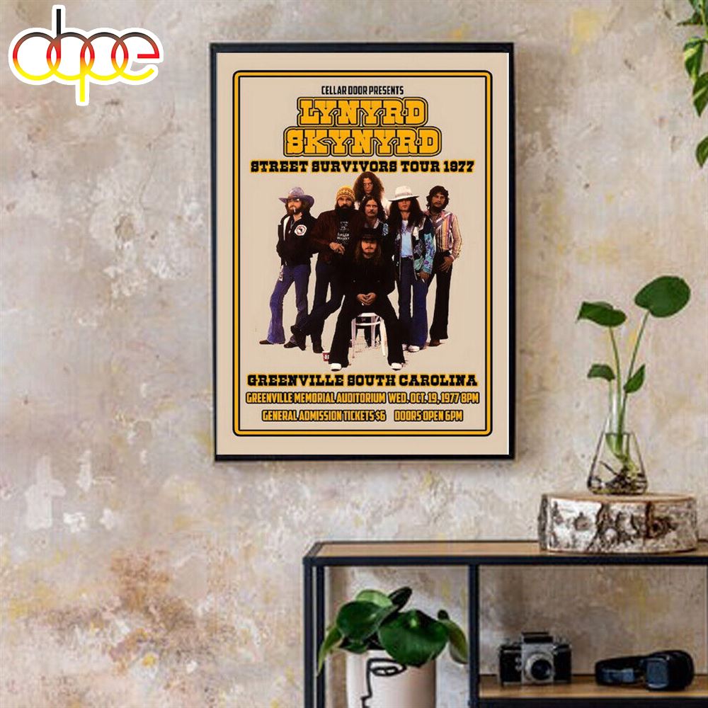 Lynyrd Skynyrd Street Survivors 1977 Concert Tour Poster Canvas