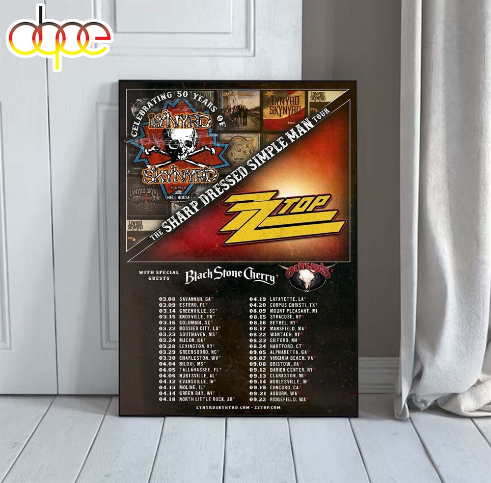 Lynyrd Skynyrd ZZ Top Tour 2024 Poster – Musicdope80s.com