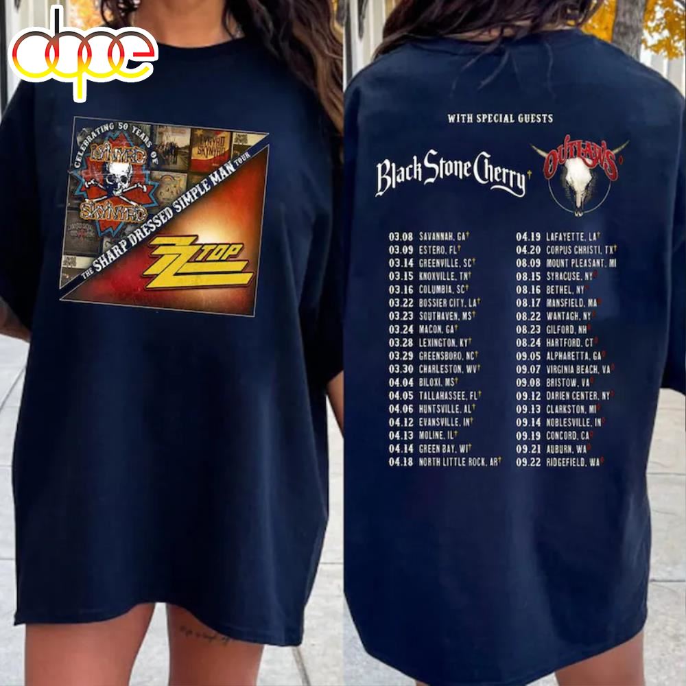 Lynyrd Skynyrd ZZ Top Tour 2024 Shirt – Musicdope80s.com