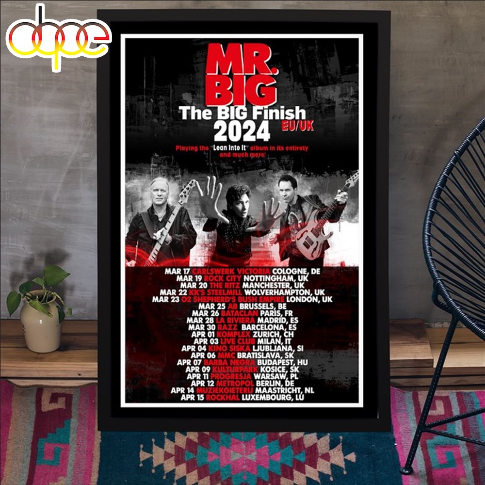 Mr Big The Big Finish Tour 2024 Event Poster Canvas