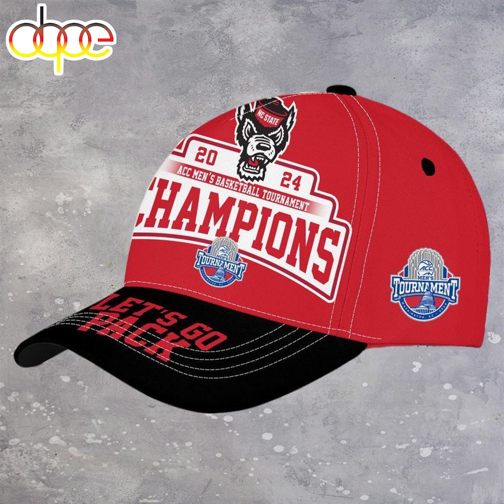 Nc State Wolfpack 2024 Acc Men Basketball Tournament Champions Caps