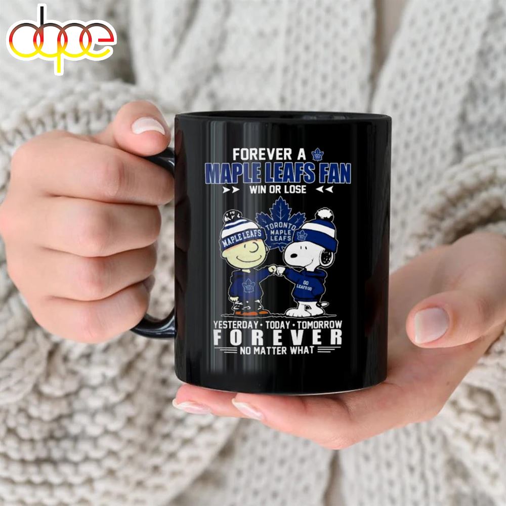 Official Peanuts Snoopy And Charlie Brown Forever A Toronto Maple Leafs Fan Win Or Lose Mug