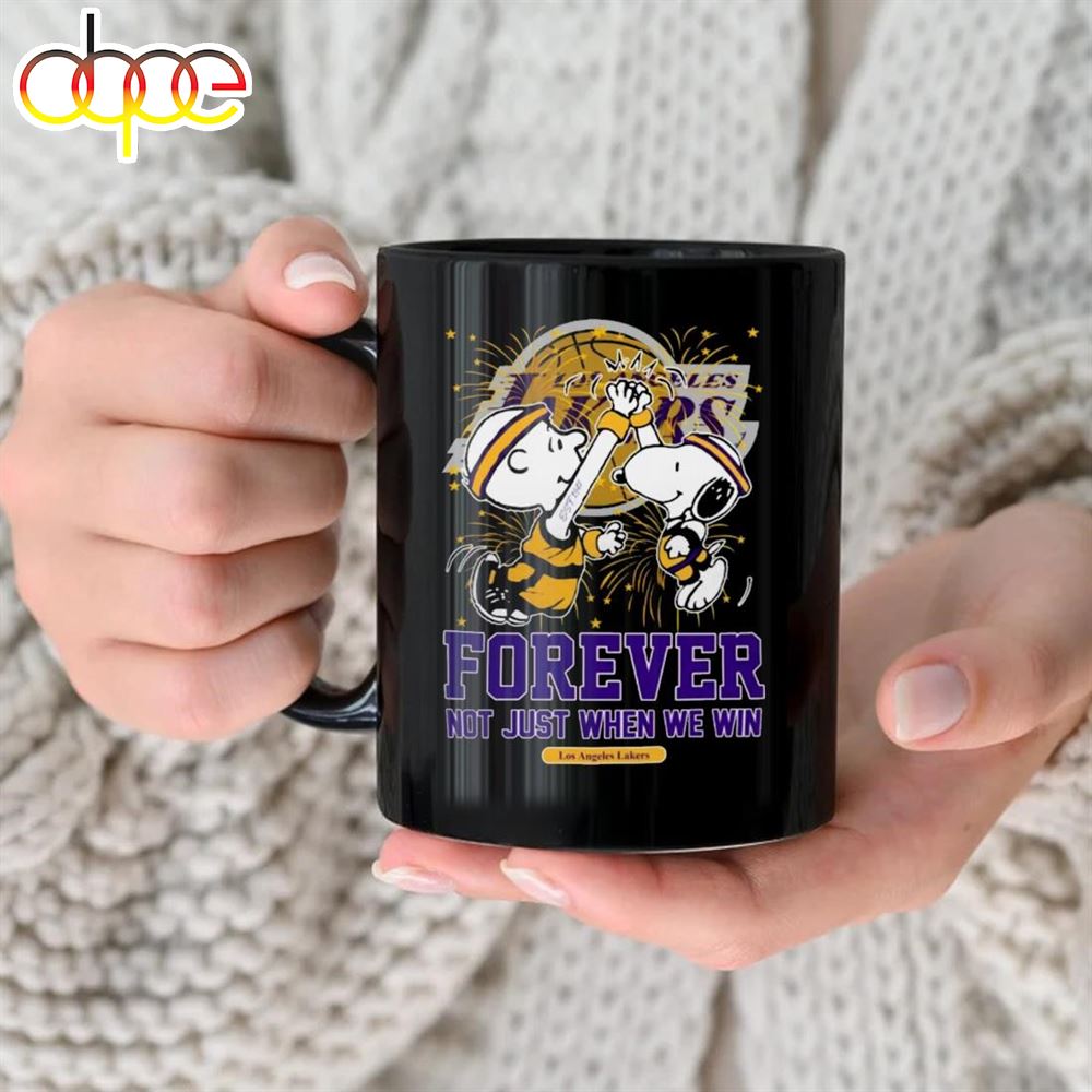Official Peanuts Snoopy X Charlie Brown High Five Los Angeles Lakers Forever Not Just When We Win Mug