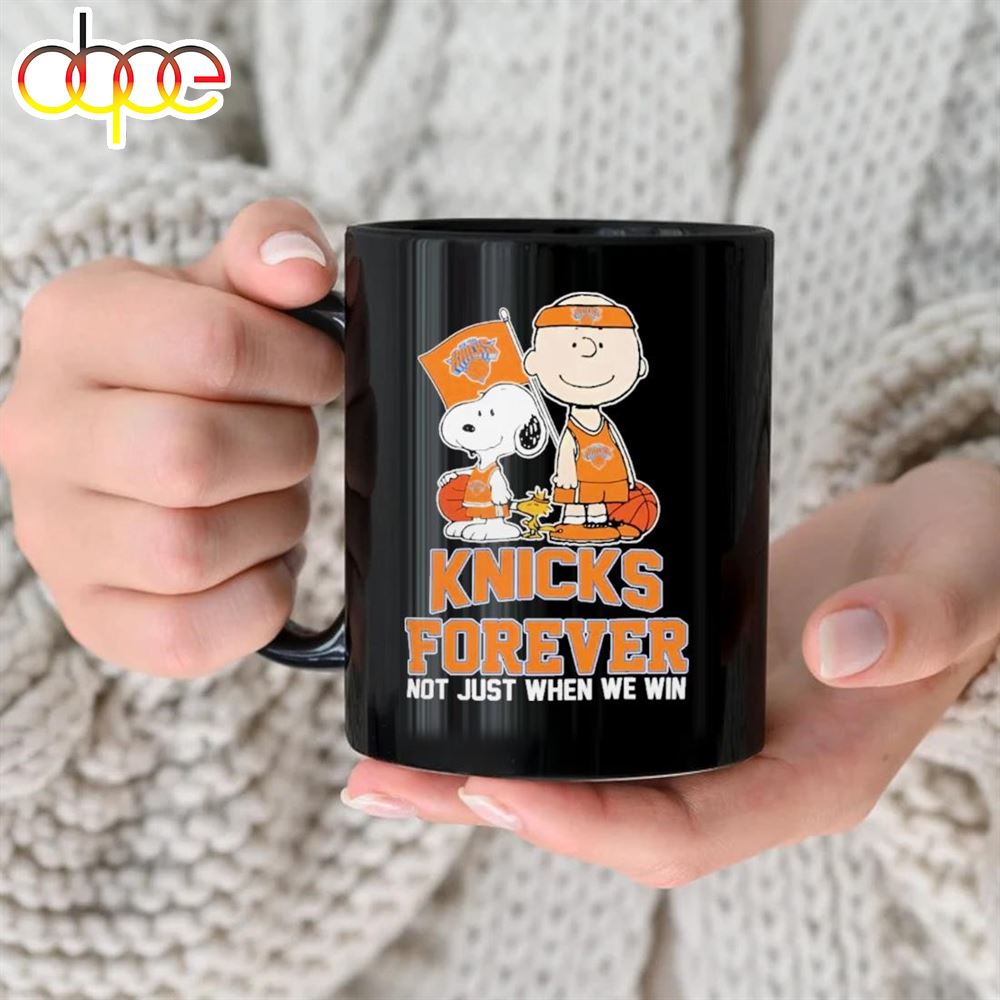 Original Charlie Brown Snoopy And Woodstock New York Knicks Forever Not Just When We Win Mug