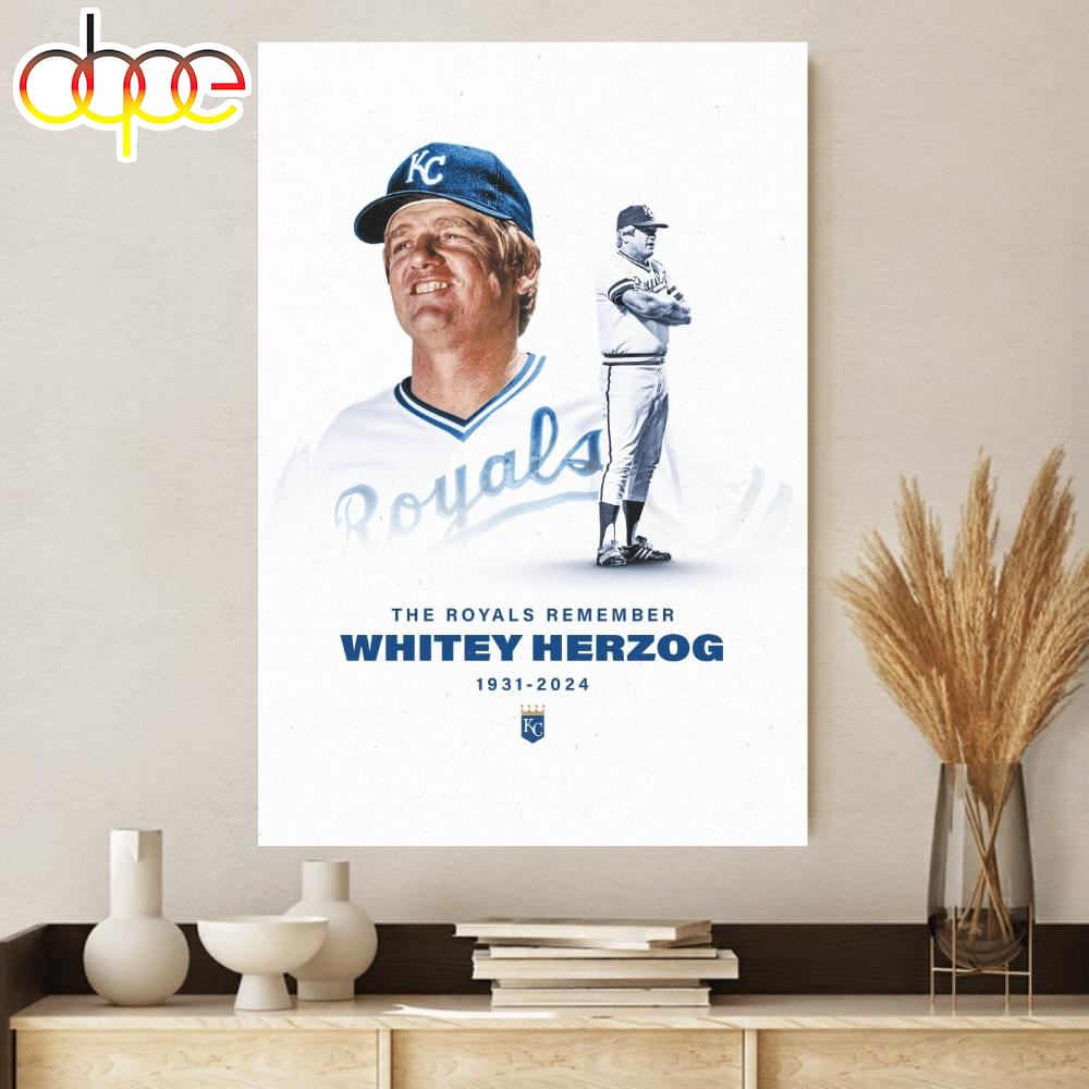RIP Former MLB Manager Whitey Herzog 1931 2024 Canvas Poster
