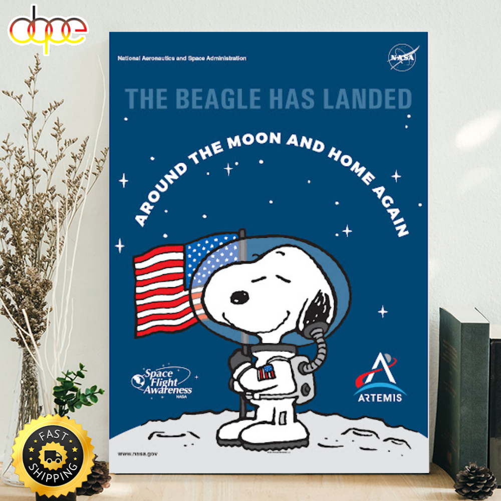 Snoopy Is Home Again On Revived NASA Canvas Poster
