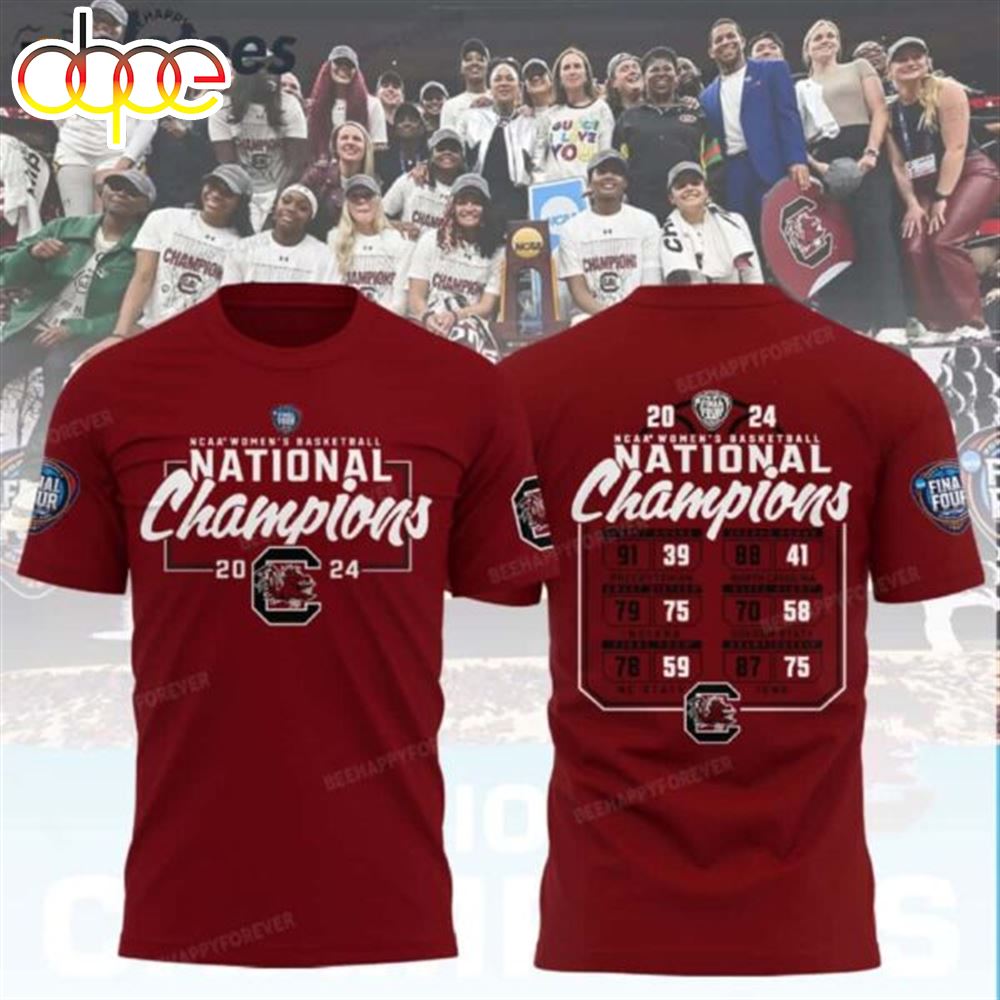 South Carolina Gamecocks 2024 NCAA Women's Basketball National Champions 3D Shirt