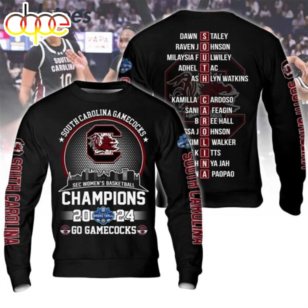 South Carolina Gamecocks Sec Women's Basketball Champions 2024 Shirt