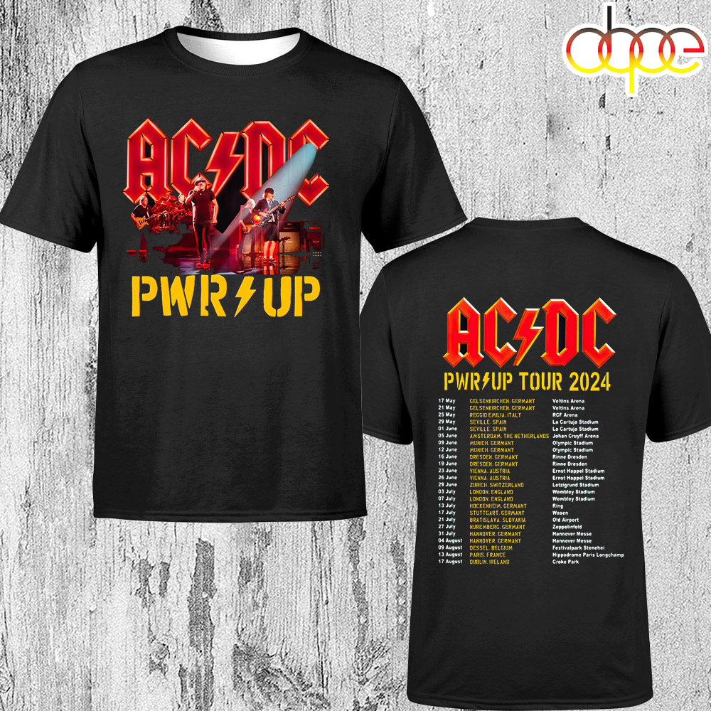 2024 ACDC Pwr Up World Tour Music Unisex T Shirt