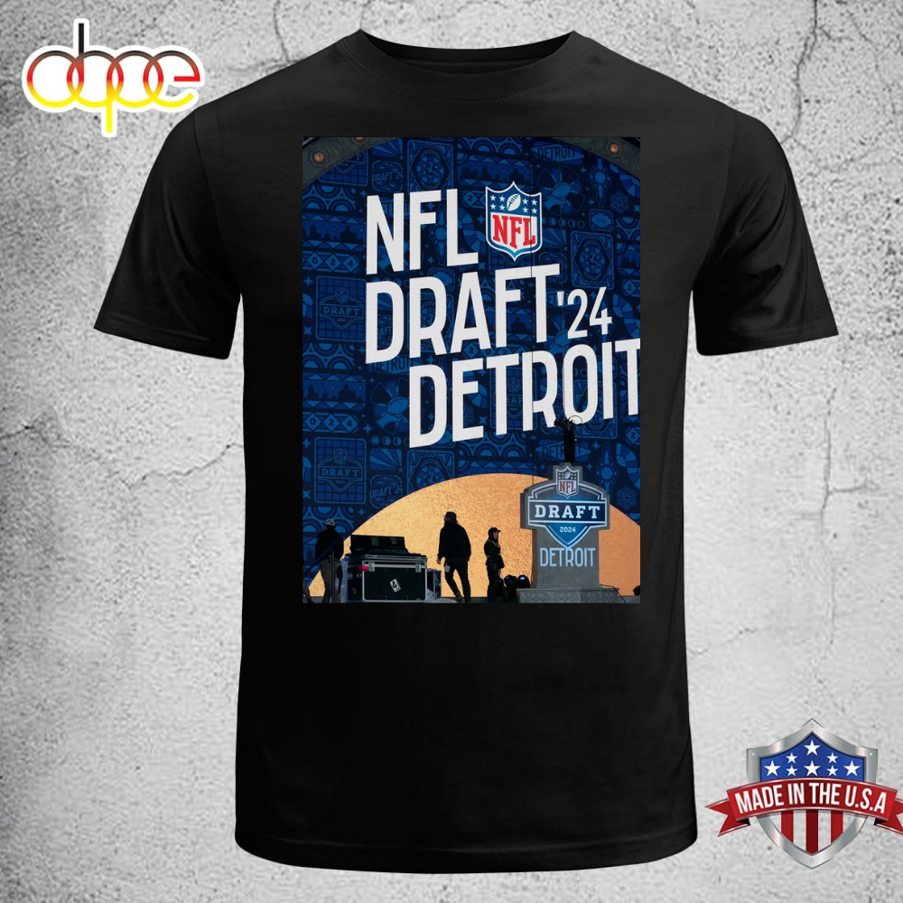 2024 NFL Draft Detroit Black T Shirt Unisex