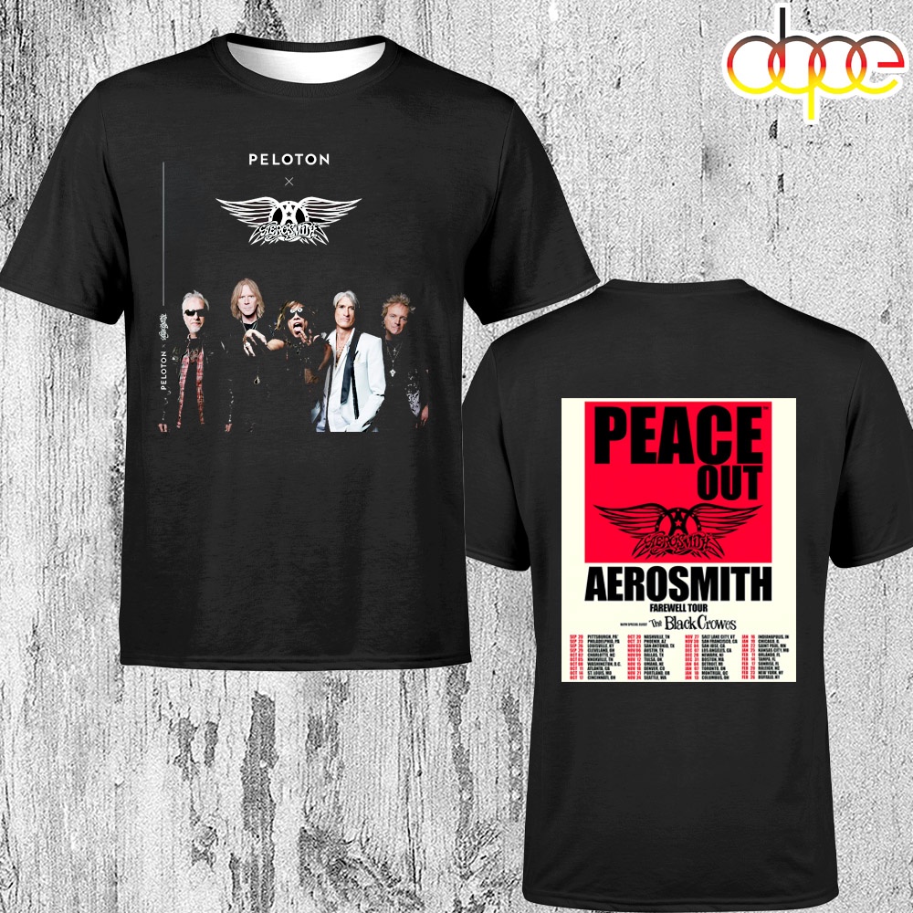 Aerosmith Tour 2024 Peace Out Aerosmith Farewell Music Unisex T Shirt