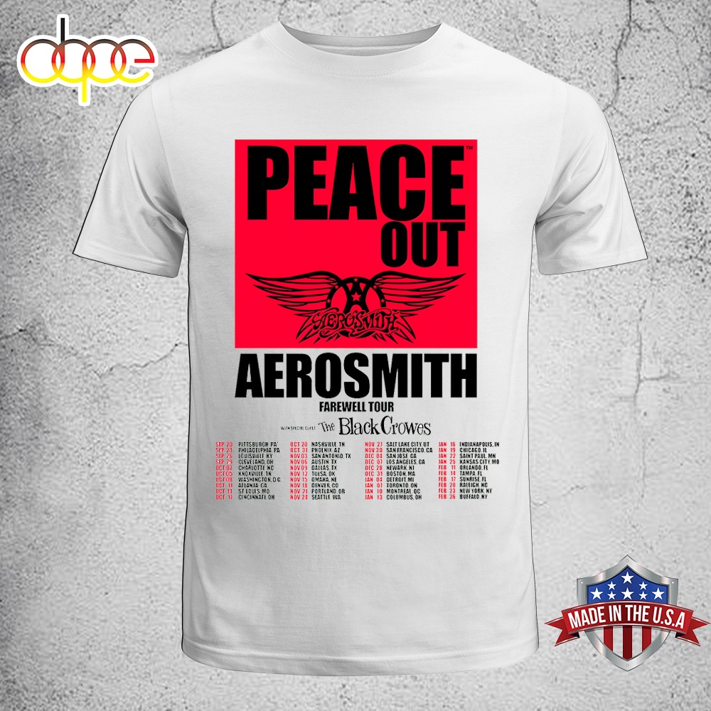 Aerosmith Tour 2024 Peace Out Aerosmith Farewell The Black Crowes Unisex T Shirt