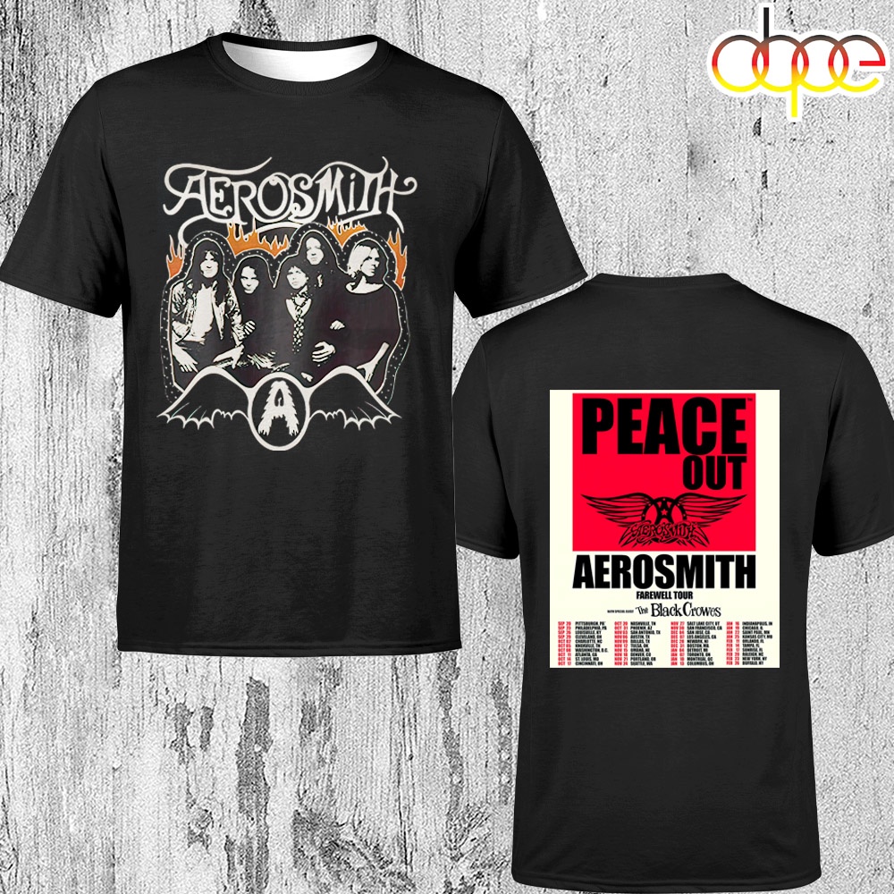 Aerosmith Tour 2024 Peace Out Aerosmith Farewell Unisex T Shirt