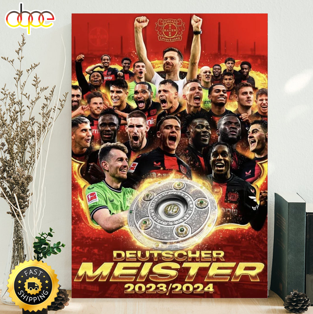 Celebration Bayer 04 Leverkusen Deutscher Meister 2023 2024 Poster Canvas