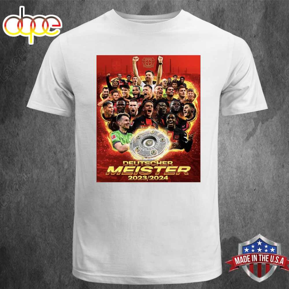 Celebration Bayer 04 Leverkusen Deutscher Meister 2023 2024 T Shirt Tee