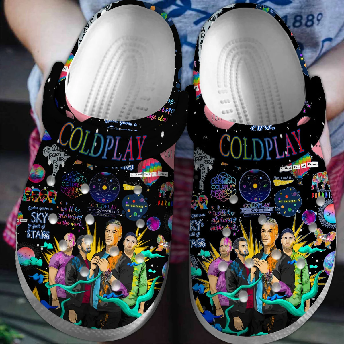 Coldplay Music Band Clogs Shoes Comfortable For Men