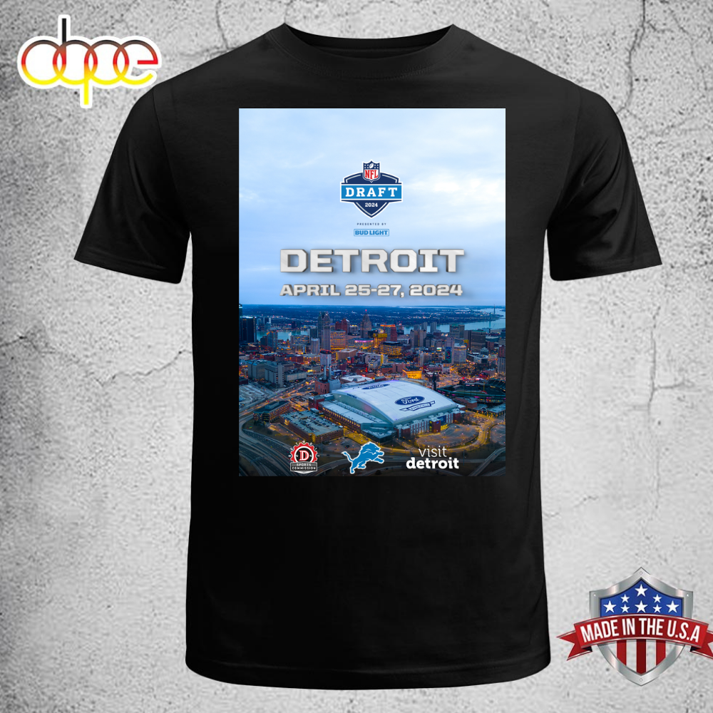 Detroit For The NFL Draft 2024 Black T Shirt