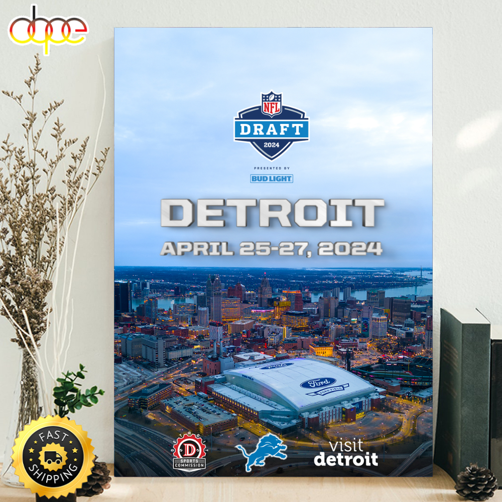 Detroit For The NFL Draft 2024 Poster Canvas