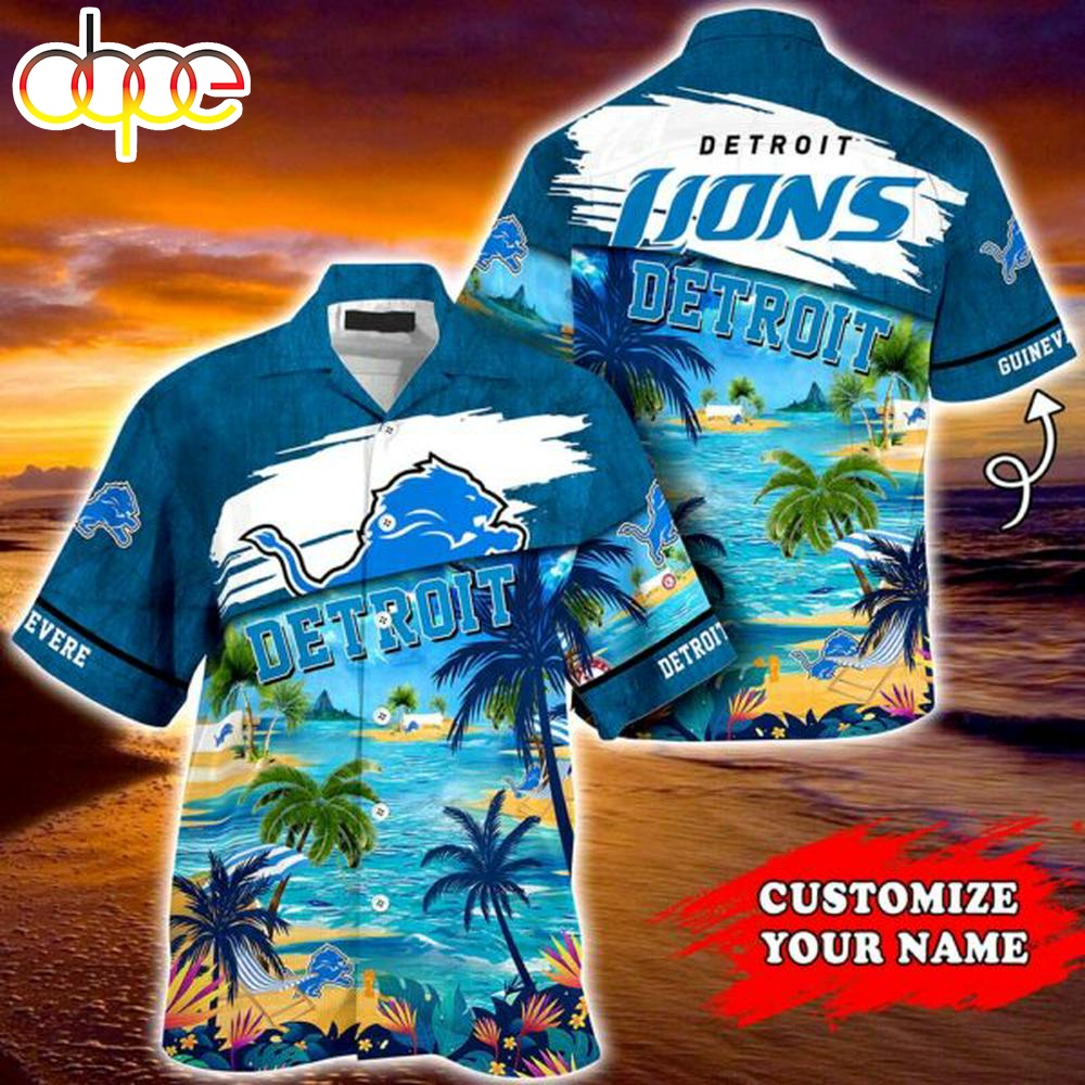Detroit Lions NFL Personalized Hawaiian Shirt Tee