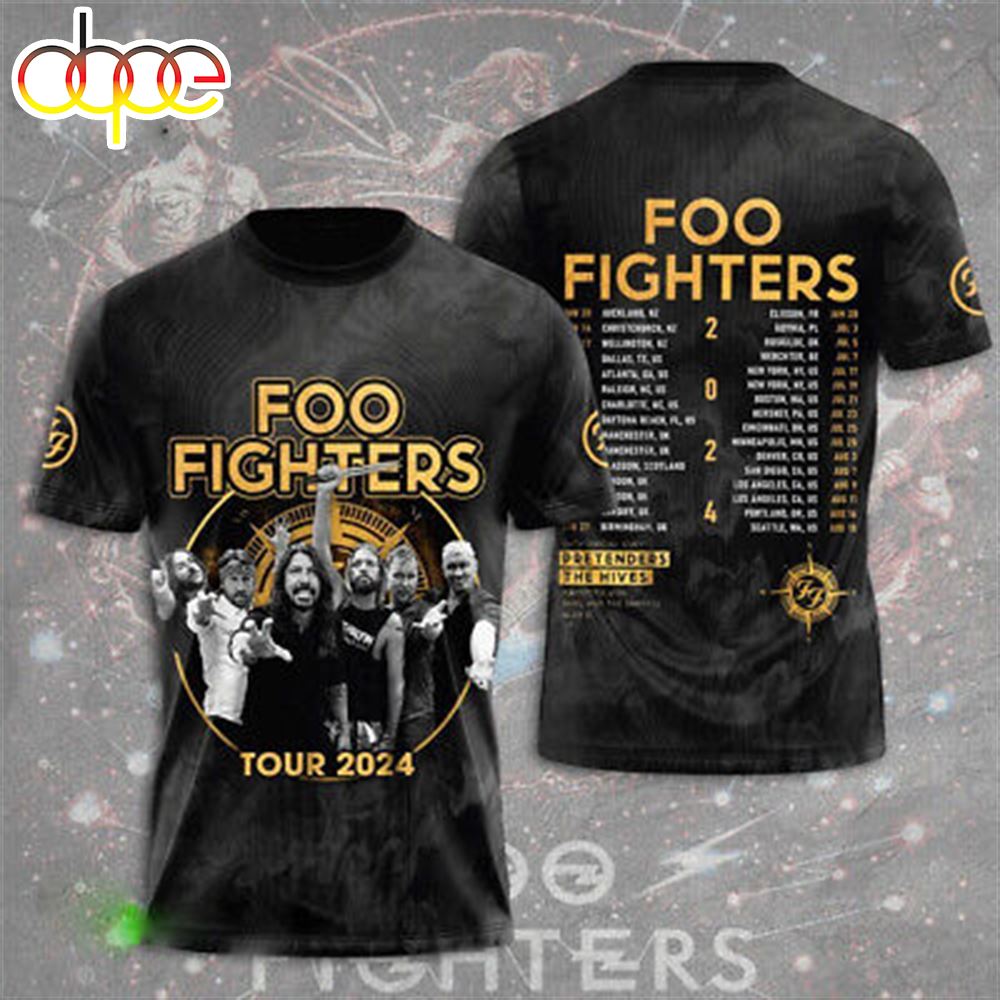 Foo Fighters Band Tour US 2024 Shirt Rock Band 3D T Shirt For Men Women