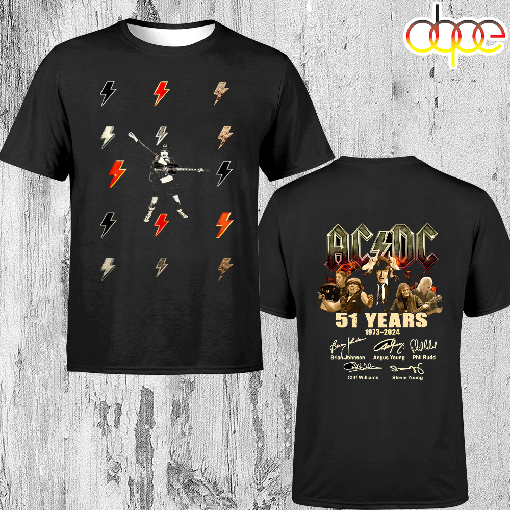 Graphic 51 Years ACDC 1973 2024 Signature Rock Unisex T Shirt