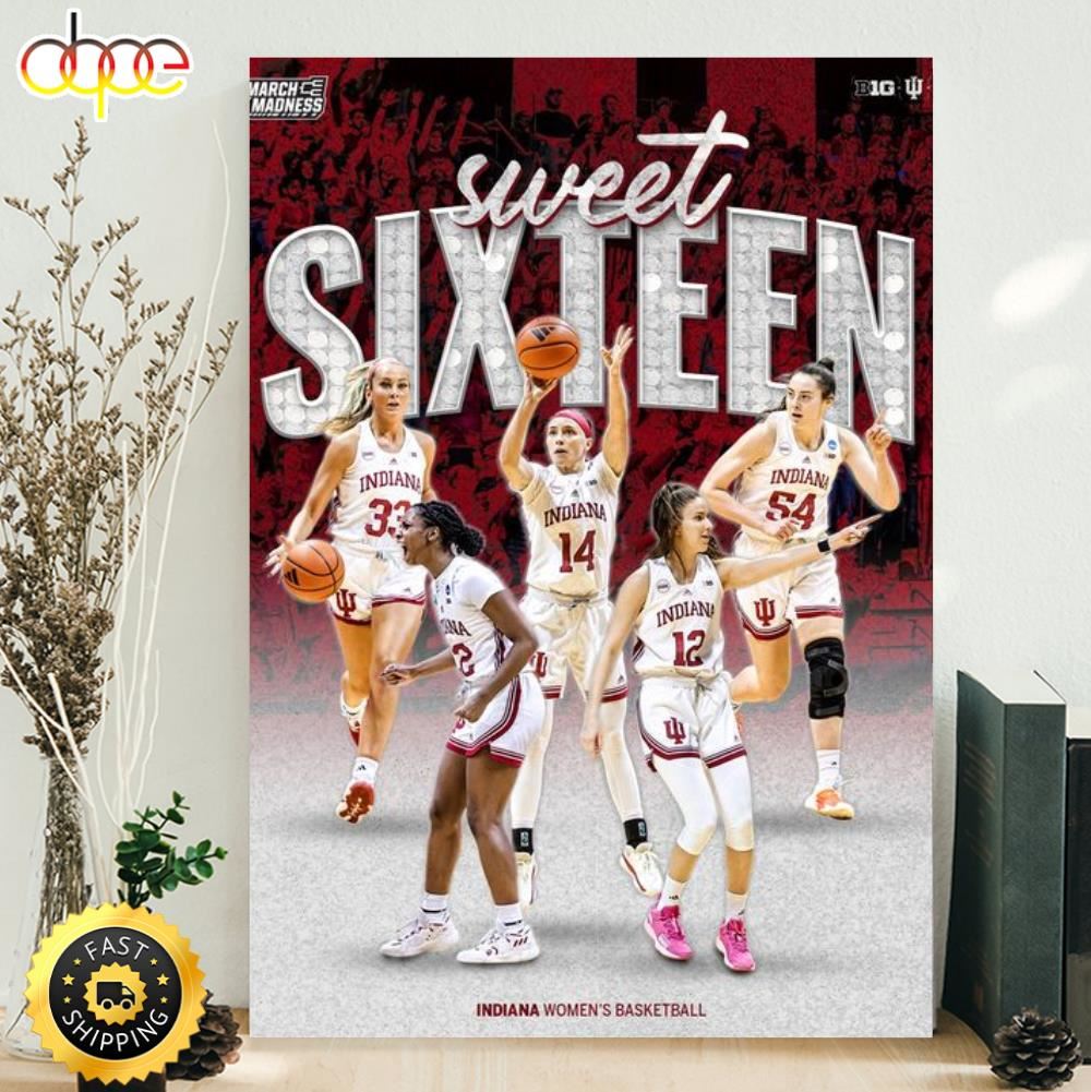 Indiana Womens Basketball Sweet Sixteen NCAA March Madness Poster Canvas