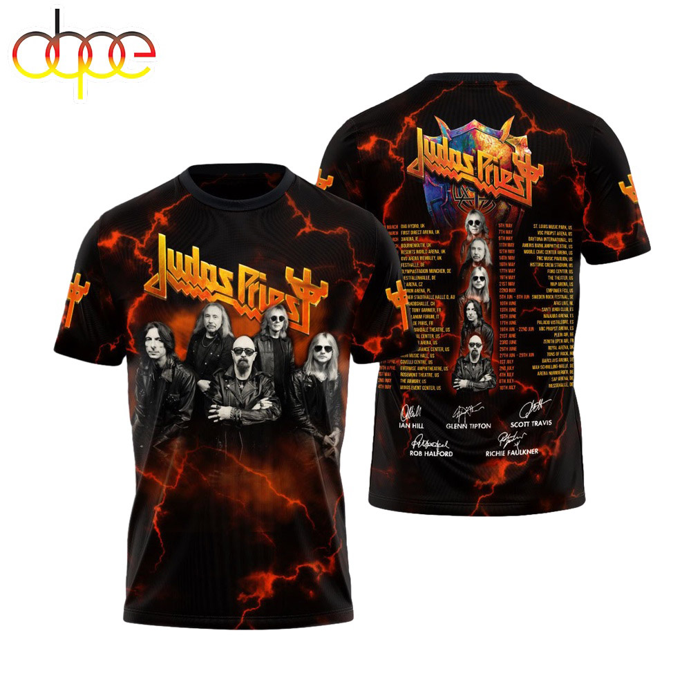 Judas Priest Band Invincible Shield Tour 2024 3D T-Shirt – Musicdope80s.com