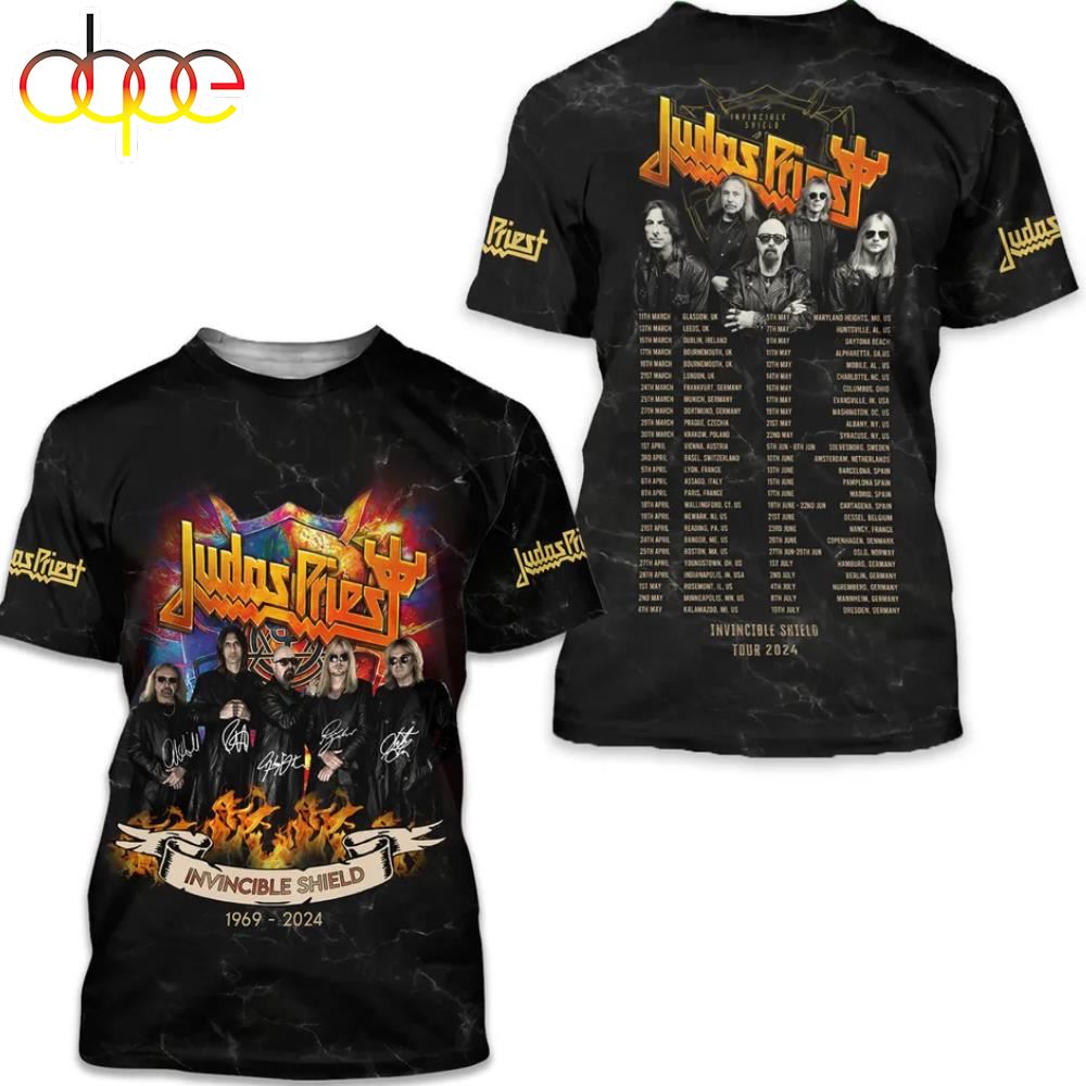 Judas Priest Invincible Shield Concert 2024 Us Tour 3D T-Shirt ...