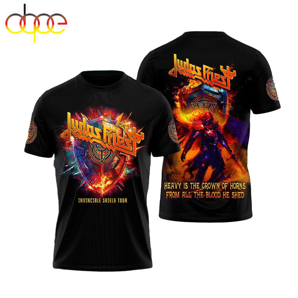 Judas Priest Invincible Shield Tour 2024 Music 3D T Shirt