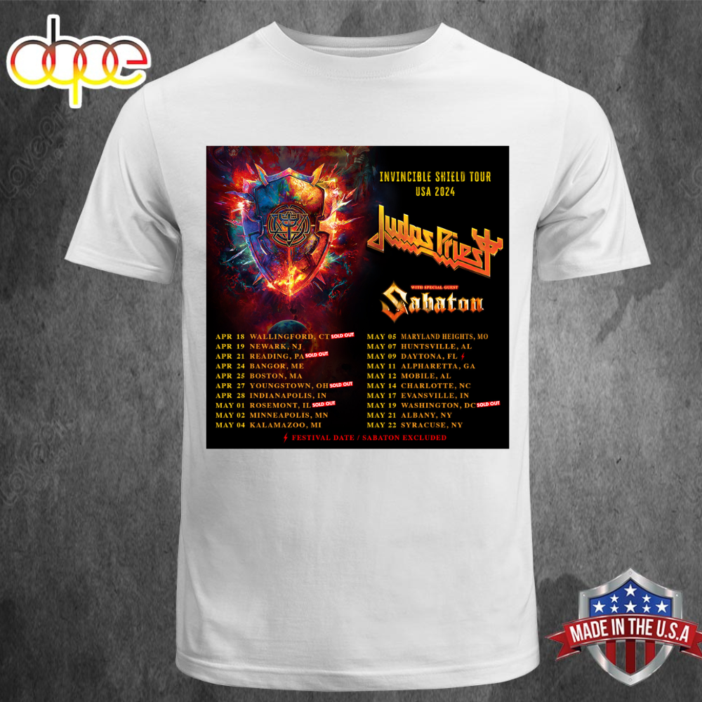 Judas Priest Invincible Shield Tour Usa 2024 Unisex T-shirt 