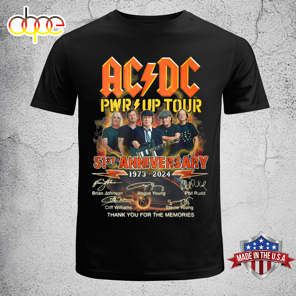 Limited Edition ACDC 51ST Anniversary 1973 2024 Unisex T Shirt