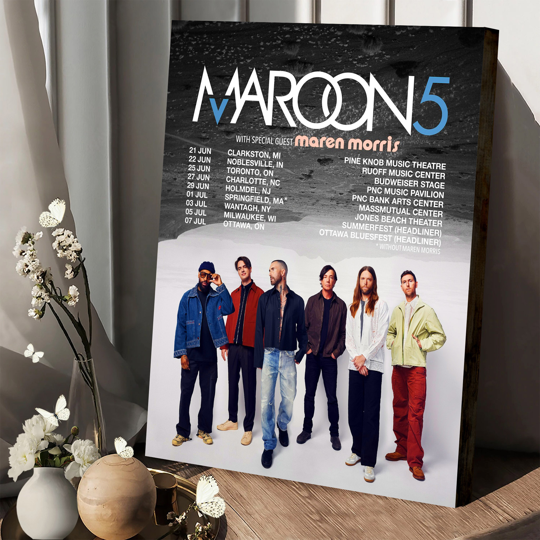 Maroon 5 With Special Guest Maren Morris Tour 2024 Poster Canvas