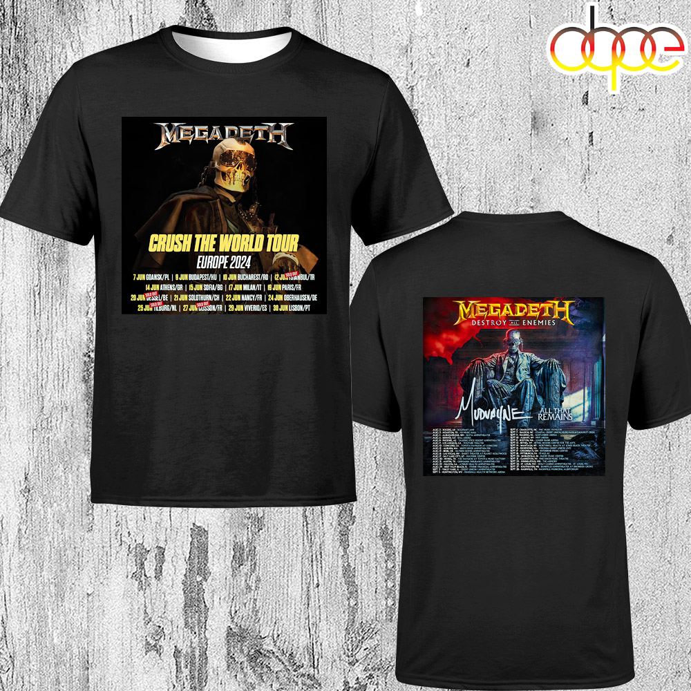 Megadeth World Tour 2024 Music Unisex T Shirt