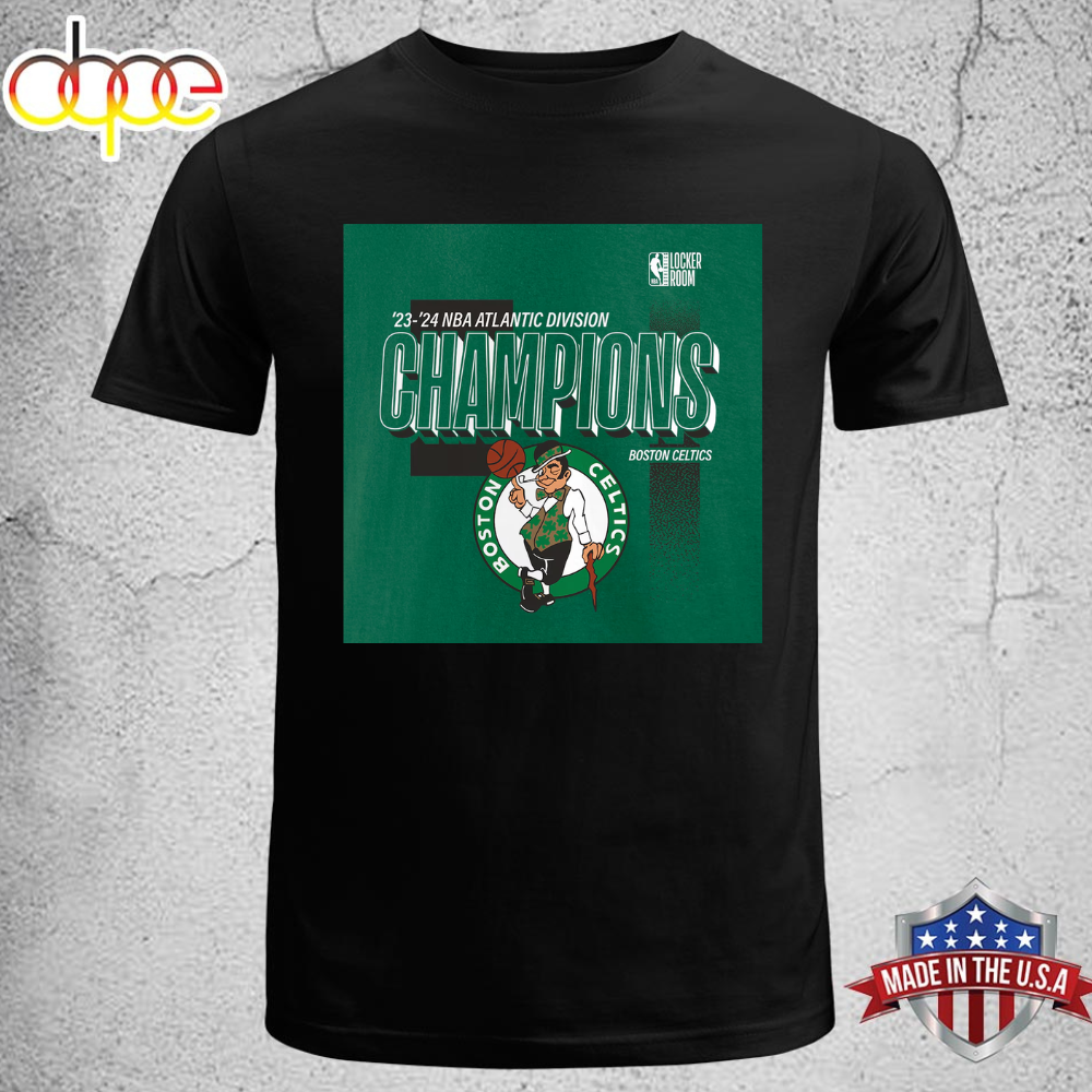 Mens Fanatics Kelly Green Boston Celtics 2024 Atlantic Division Champions Locker Room T Shirt