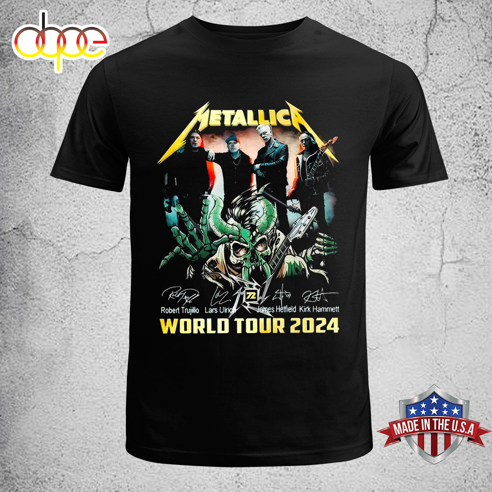 Metallica World Tour 2024 Music Unisex T Shirt