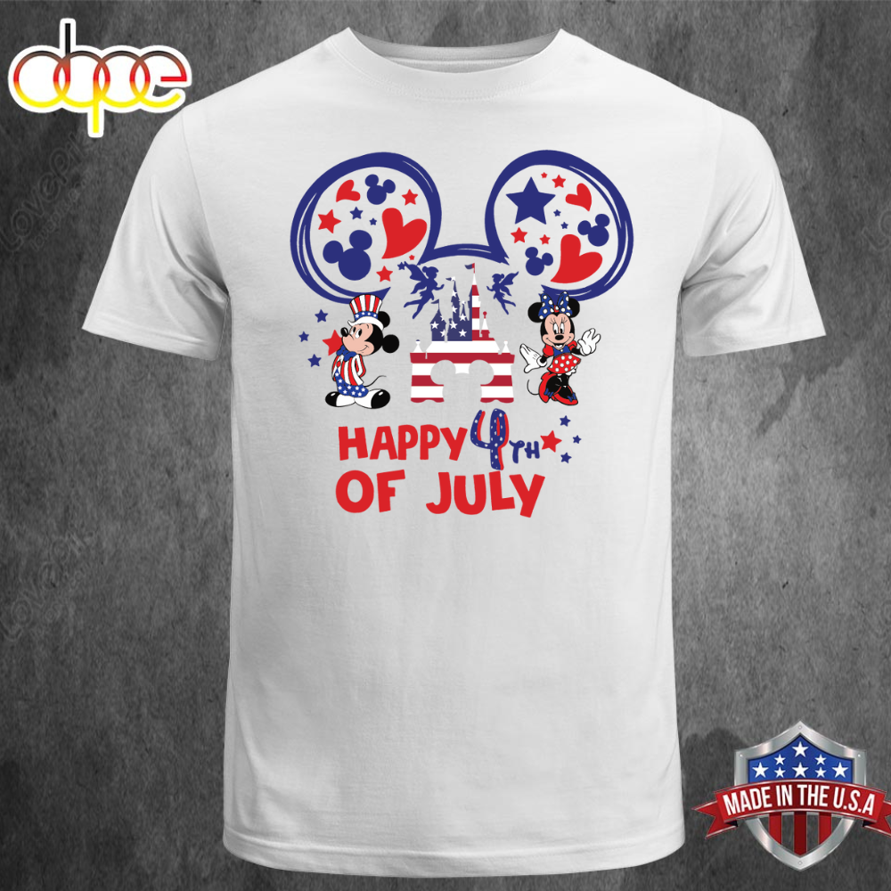 Mickey And Minnie Happy 4th Of July Unisex T Shirt
