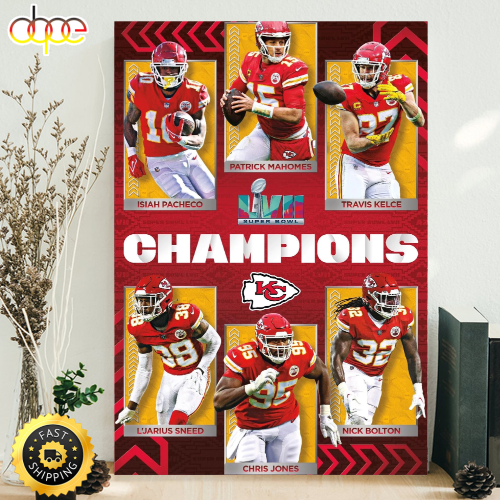 NFL Kansas City Chiefs Super Bowl LVII Champions Potser Canvas