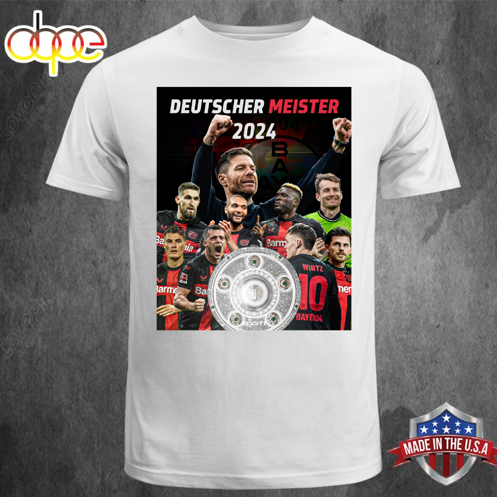 Original Bundesliga Deutscher Meister Bayer 04 Leverkusen T Shirt
