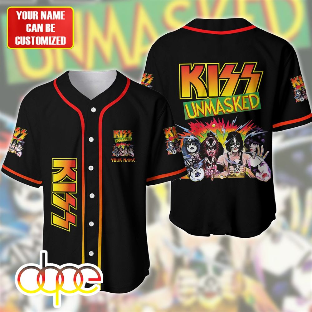 Personalized Kiss Band Unmasked Baseball Jersey Shirt