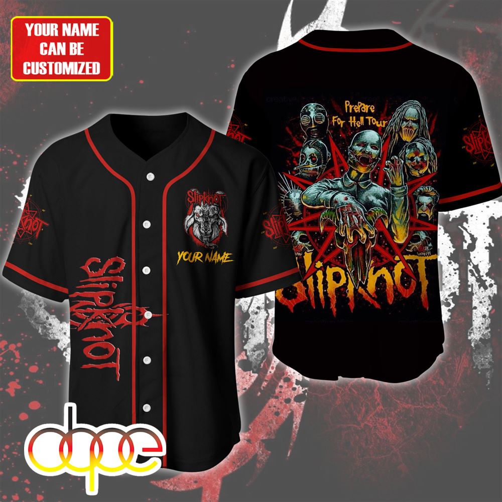 Personalized Name Slipknot Hell Tour Baseball Jersey Shirt