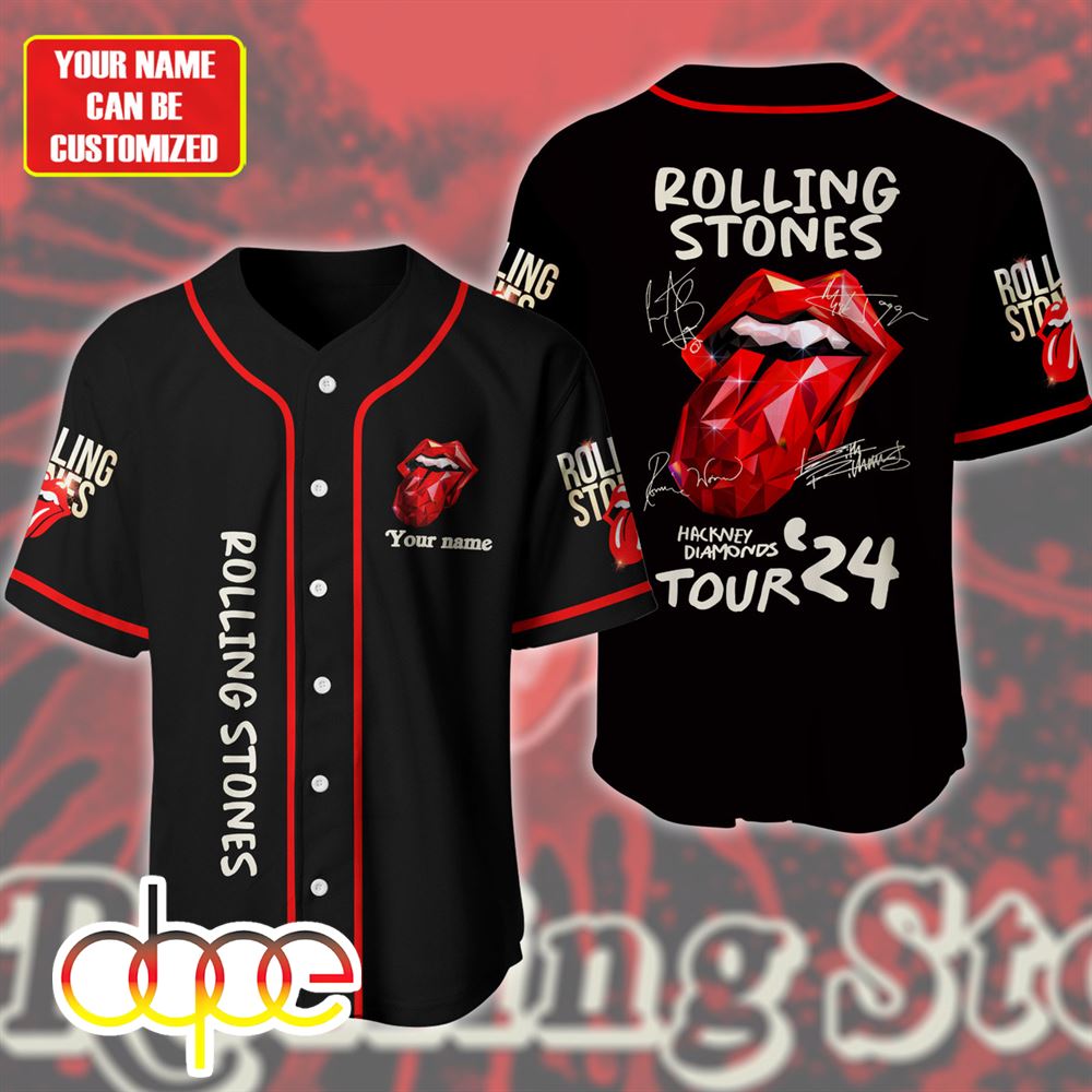 Personalized Rolling Stones Hackney Diamon Tour 24 Baseball Jersey Shirt