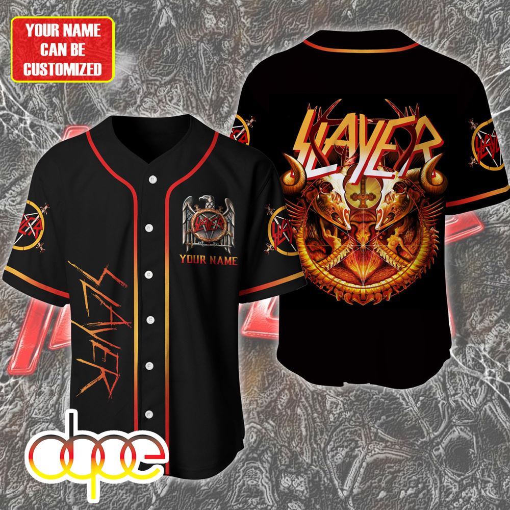 Personalized Slayer Band Baseball Jersey Shirt